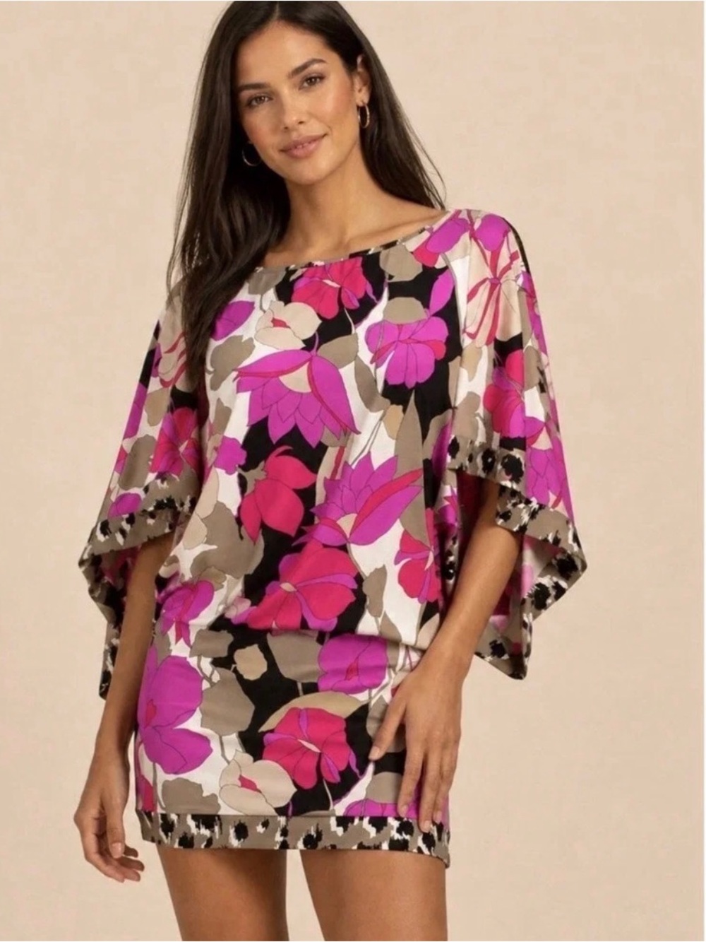 Trina Turk women’s lynx floral cover up tunic size XL NWT